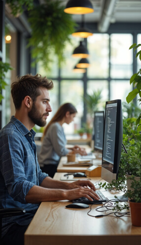 Workspace showcasing project development