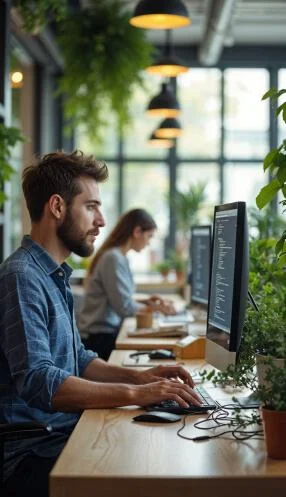 Workspace showcasing project development